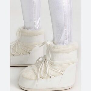 Moon Boot Women's White Fur Winter Boots